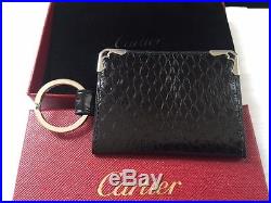 Cartier Python Black Photo Case Key Ring Chain NIB