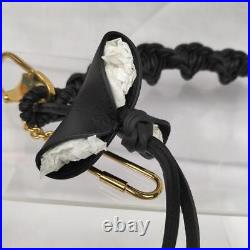 Celine Phoebe Philo Leather Bag Charm Grigri Doll Key Chain Black Rare