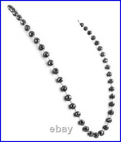 Certified 6 mm 20 Natural Black Diamond Chain Necklace for Men's & Women