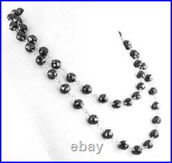 Certified 6 mm 24 Natural Black Diamond Chain Necklace for Men's & Women
