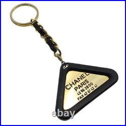 Chanel 94P CC Logos Gold Chain Key Holder Bag Charm Gold Black 99869