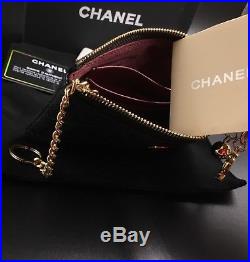 Chanel BLACK O-Key Card Holder/ Keychain Caviar new