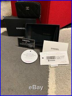 Chanel Caviar Black Key Holder Silver Hardware