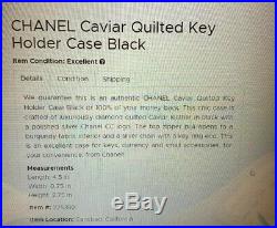 Chanel Caviar Black Key Holder Silver Hardware