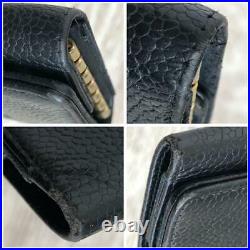 Chanel Caviar Skin Coco Mark 6 Key Case Black Authentic #7588Q