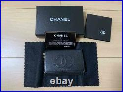 Chanel Caviar Skin Key Case Black Authentic #6095Q