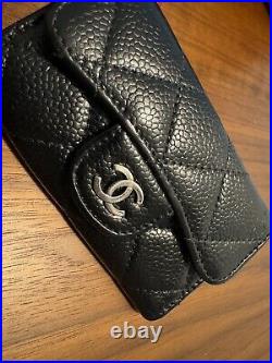 Chanel Classic Black Caviar 6 Ring Key Holder