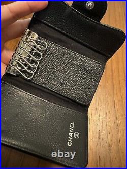 Chanel Classic Black Caviar 6 Ring Key Holder