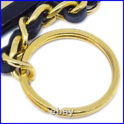 Chanel Gold Black Triangle Key Chain Bag Charm 94P 123277
