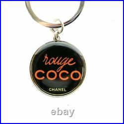 Chanel Key Ring Chain Rouge Coco Logo Black Yellow Orange /Xz Gy11