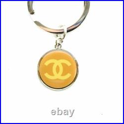 Chanel Key Ring Chain Rouge Coco Logo Black Yellow Orange /Xz Gy11