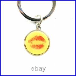 Chanel Key Ring Chain Rouge Coco Logo Black Yellow Orange /Xz Gy11