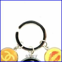 Chanel Key Ring Chain Rouge Coco Logo Black Yellow Orange /Xz Gy11