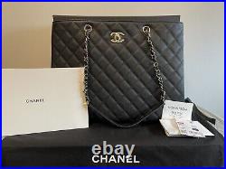 Chanel Quilted Caviar Black Shopping Tote 23C
