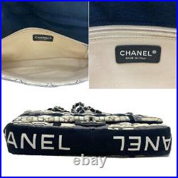 Chanel Women'S Chain Shoulder Central Station Canvas Platinum Fittings Black