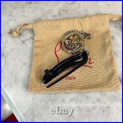 Christian Louboutin Ballerine Ultima Black Metal Keychain Bag Charm