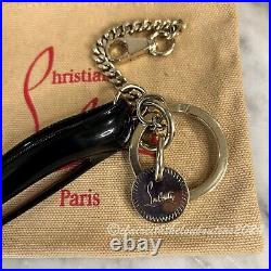 Christian Louboutin Ballerine Ultima Black Metal Keychain Bag Charm