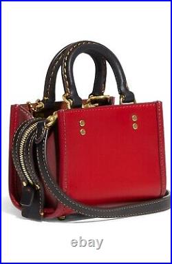 Coach 1941 Rogue Colorblock Brass/Bold Red Glovetanned Leather NWT CC482