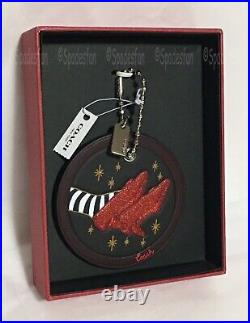 Coach 78027B Wizard Of Oz Boxed Ruby Slippers Hangtag Bag Charm BLACK Silver NWT