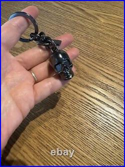 Coach Black Metal Skull Bag Charm FOB Keychain Keyring