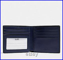 Coach Camo ID Wallet Key chain Gift Set F88912 $198 Black Gray Blue
