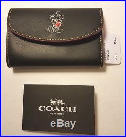 Coach Disney Key Case Black Leather