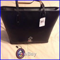 Coach Disney X Mickey Mouse City Tote black NWT Purse Hand Keychain Bag