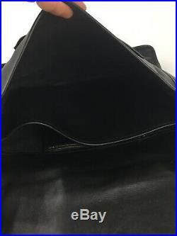 Coach Essex Briefcase 5274 Black Leather Laptop Messenger Shoulder Bag Keychain