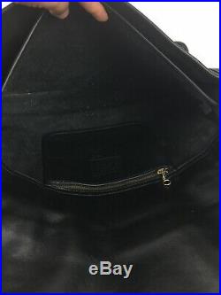 Coach Essex Briefcase 5274 Black Leather Laptop Messenger Shoulder Bag Keychain