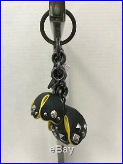 Coach Floral Tea Rose Leather Key FOB Chain Charm Style 59731 NWT