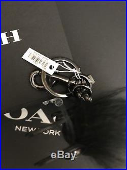 Coach Long Mohawk Rexy Dinosaur Bag Charm Keychain FOB in Black $175 NWT & box
