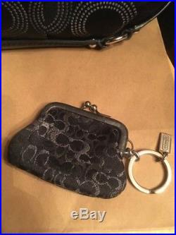 Coach Madison Sophia Op Art Dotted 15957+Zip Lurex Wallet+ Keychain Purse 3 SET
