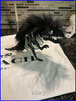 Coach Mohawk Dinosaur Rexy Bag Charm KeyChain Black RARE HUGE