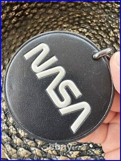 Coach Nasa Space Round Bag Charm Key Ring Fob Black/chalk Very Rare