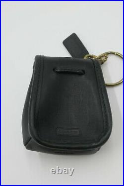 Coach Vintage Black Daypack Drawstring Leather Turnlock Doll Handbag Key Rare