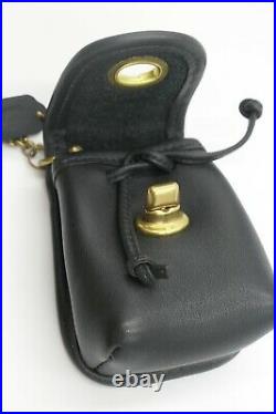 Coach Vintage Black Daypack Drawstring Leather Turnlock Doll Handbag Key Rare