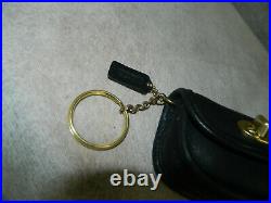 Coach Vintage'City Bag' Key Fob #7105 Black/Brass WithORIGINAL Mini Hang Tag/Key