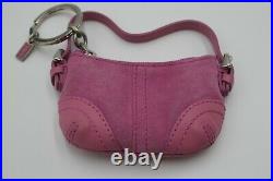 Coach Vintage Pink Leather Suede Buckled Strap Hobo Bag Doll Handbag Key Rare