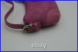 Coach Vintage Pink Leather Suede Buckled Strap Hobo Bag Doll Handbag Key Rare