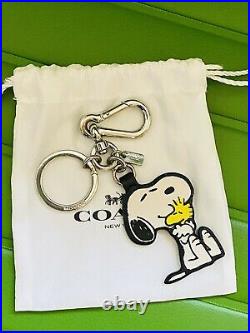 Coach X Peanuts Snoopy & Woodstock Leather Bag Fob Keyring Charm F65165