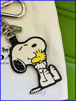 Coach X Peanuts Snoopy & Woodstock Leather Bag Fob Keyring Charm F65165