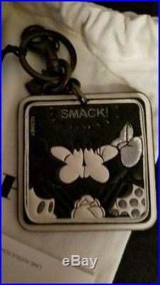 Coach x Disney Minnie Mouse Smack Black and White Keyfob/charm NWT