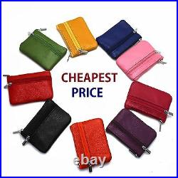 Coin money bag purse wallet pouch leather metal Zip closure men ladies UK colrCn