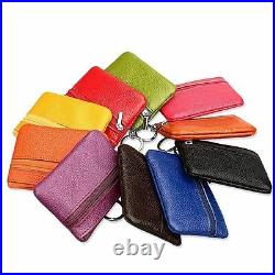 Coin money bag purse wallet pouch leather metal Zip closure men ladies UK colrCn