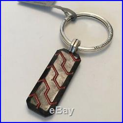 DAVID YURMAN Sterling Silver & Forged Carbon Red Resin Keychain NWT $350