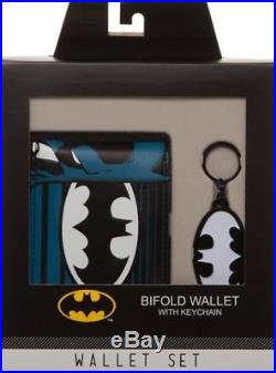 DC Comics Batman Gift Box Set Bifold Wallet and Keychain, New