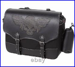 DEGNER nylon saddle bag Skull Studded design 17L Black NB-156 51347 fromJAPAN