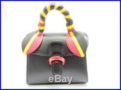 DELVAUX Brilliant Charm Bags Key calf black xx Yellow 430 large N1623