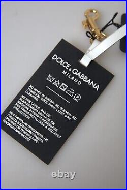 DOLCE & GABBANA Keychain Black Silicone DG Logo Gold Brass Keyring RRP 220usd