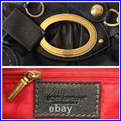 DOLCE & GABBANA Vintage Black Leather Chain Strap Shoulder Bag